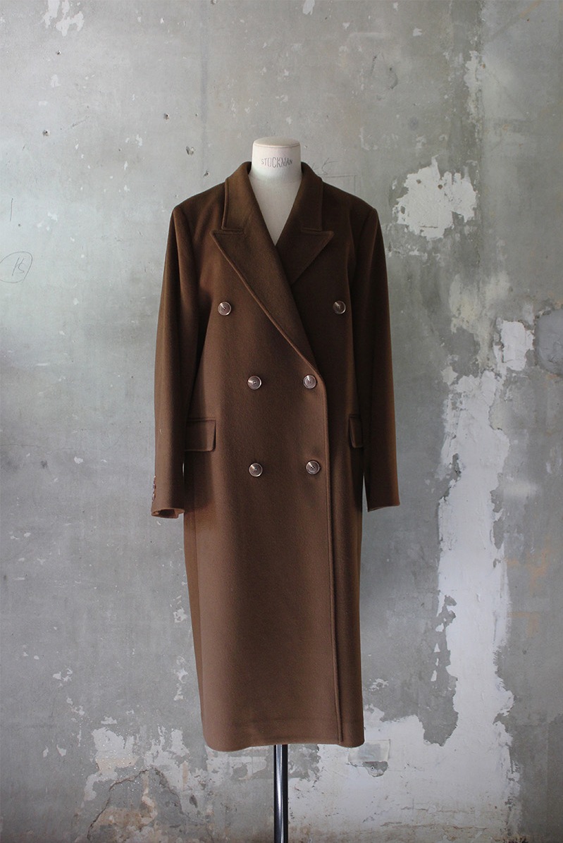 V-collar double button coat (2colors)