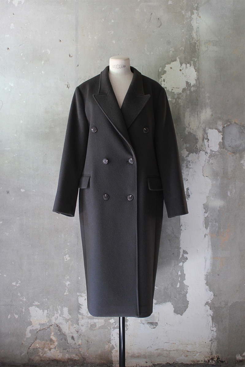 V-collar double button coat (2colors)
