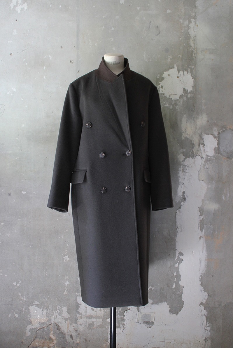 V-collar double button coat (2colors)