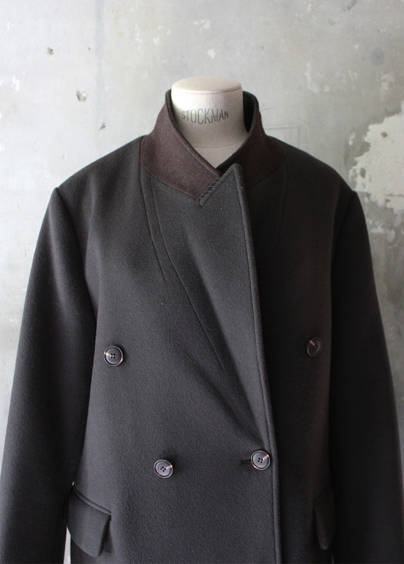 V-collar double button coat (2colors)