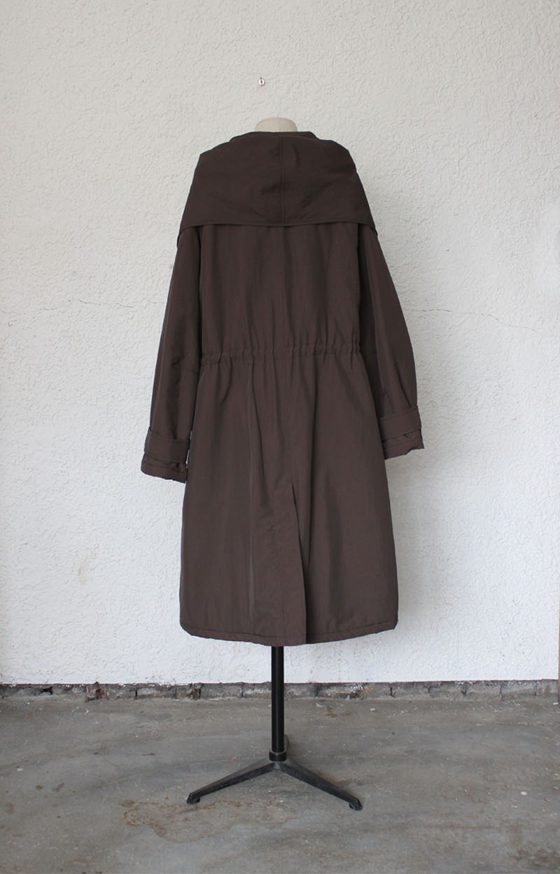 Airy Wrap Hood Coat BROWN