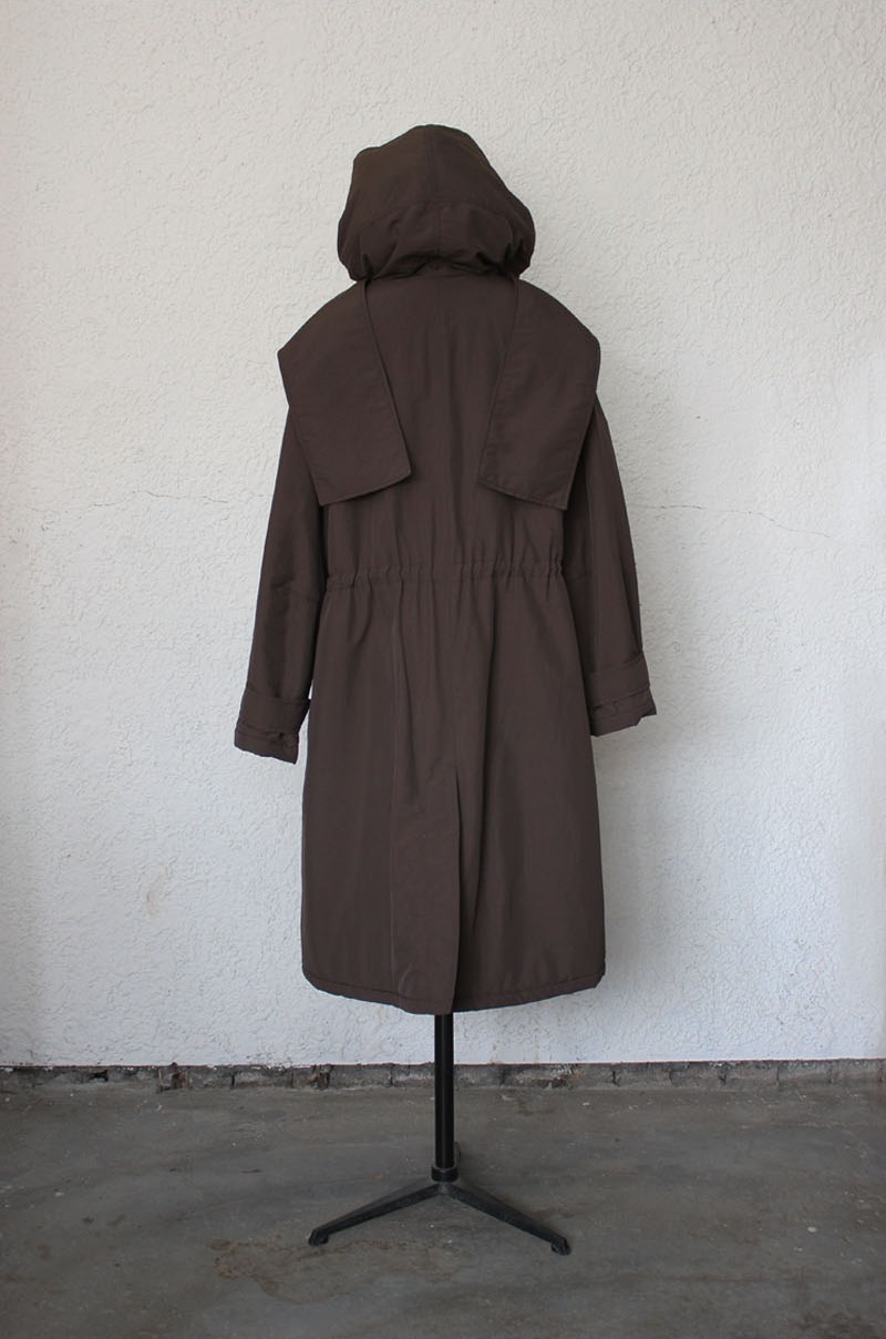 Airy Wrap Hood Coat BROWN