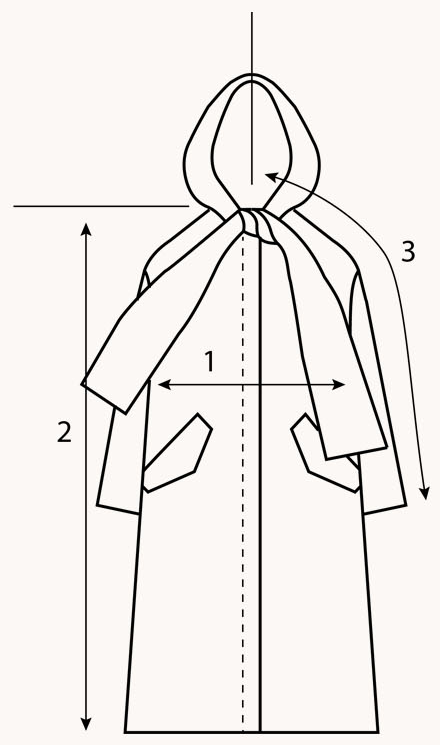 Airy Wrap Hood Coat 사이즈 도식