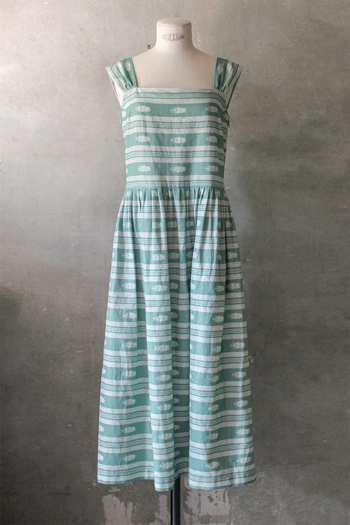 Vintage green stripe dress