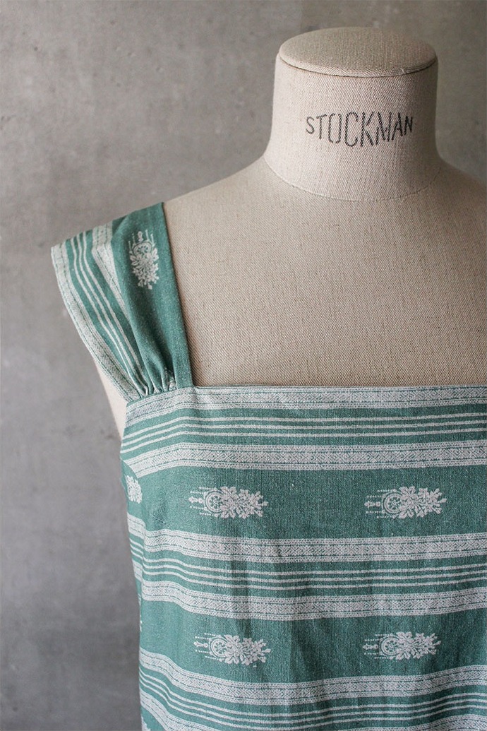 Vintage green stripe dress