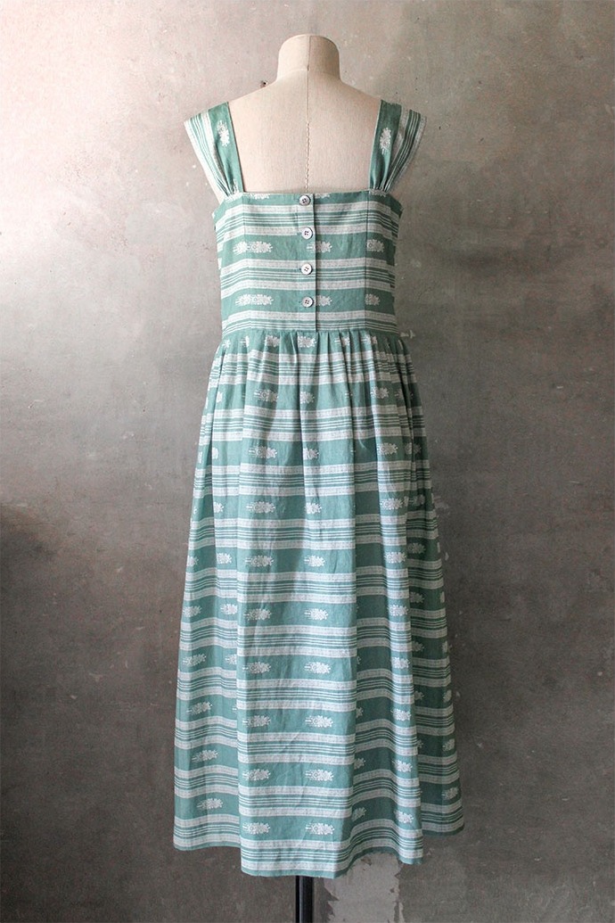 Vintage green stripe dress