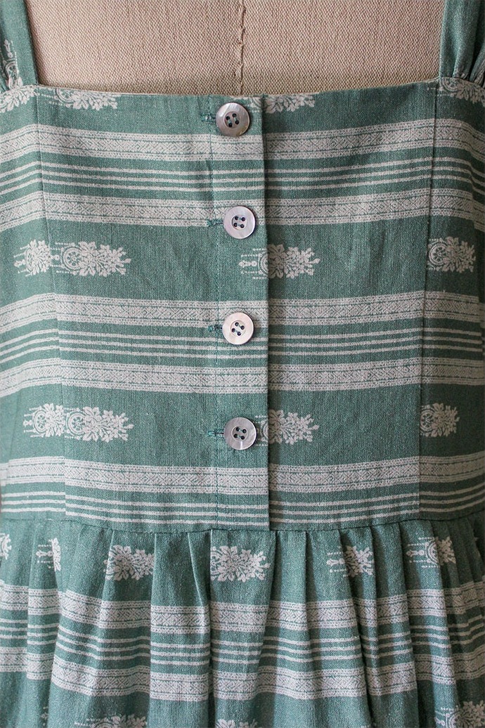 Vintage green stripe dress