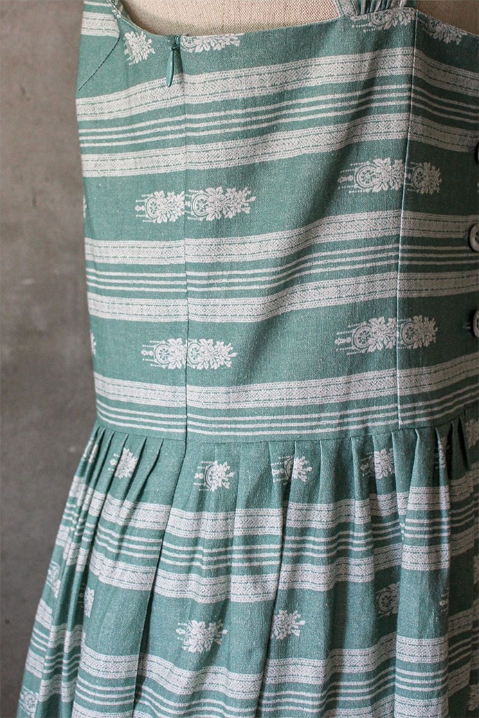 Vintage green stripe dress