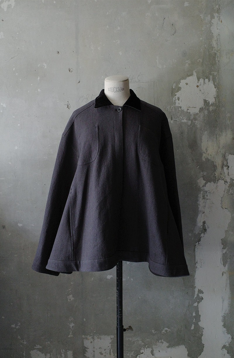 Linen full flare jacket (2 colors) Charcoal