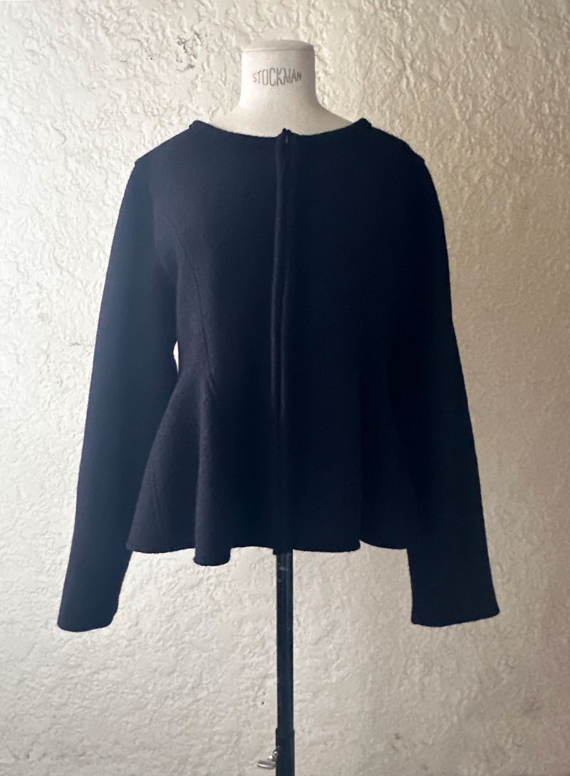Wool Alpaca Peplum Jacket BLACK