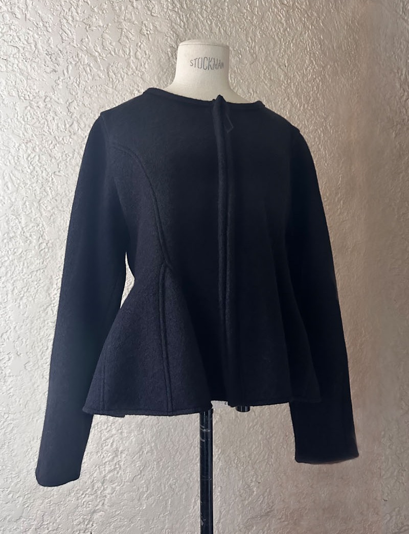 Wool Alpaca Peplum Jacket BLACK
