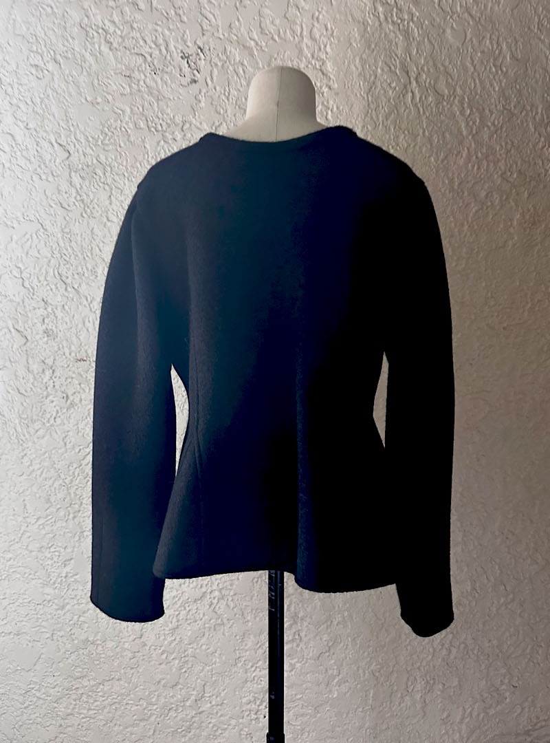 Wool Alpaca Peplum Jacket BLACK
