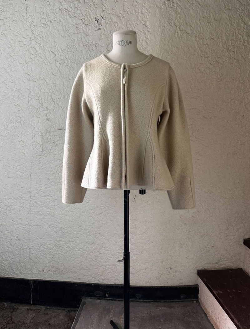 Wool Alpaca Peplum Jacket CREAM