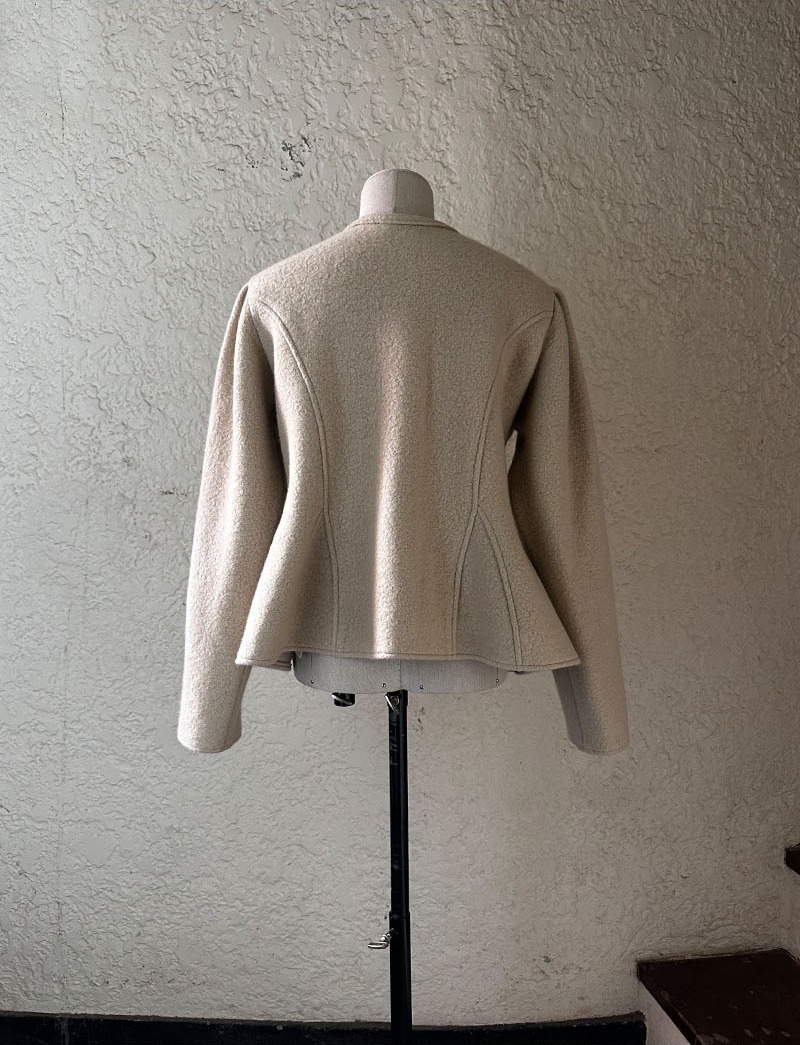 Wool Alpaca Peplum Jacket CREAM