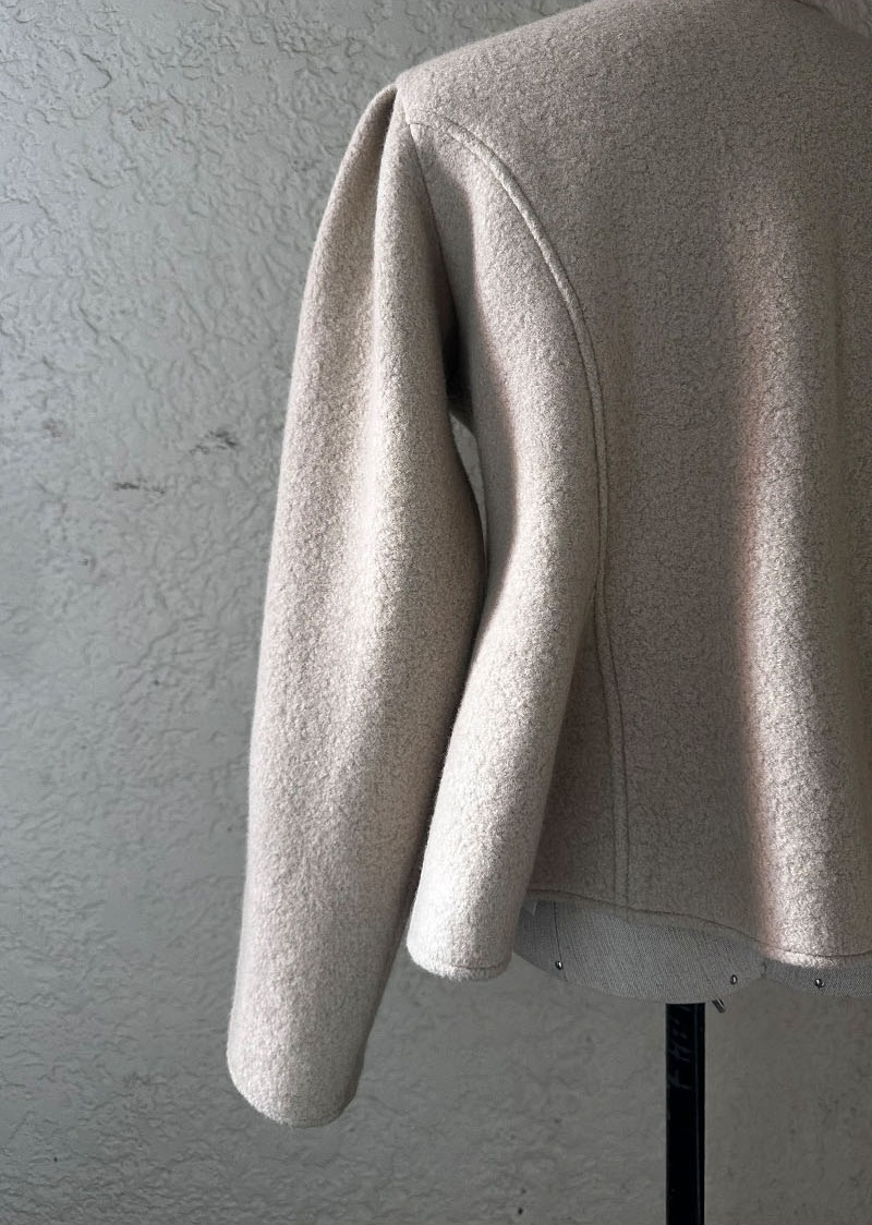 Wool Alpaca Peplum Jacket CREAM