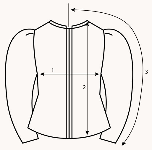 Wool Alpaca Peplum Jacket 사이즈 도식