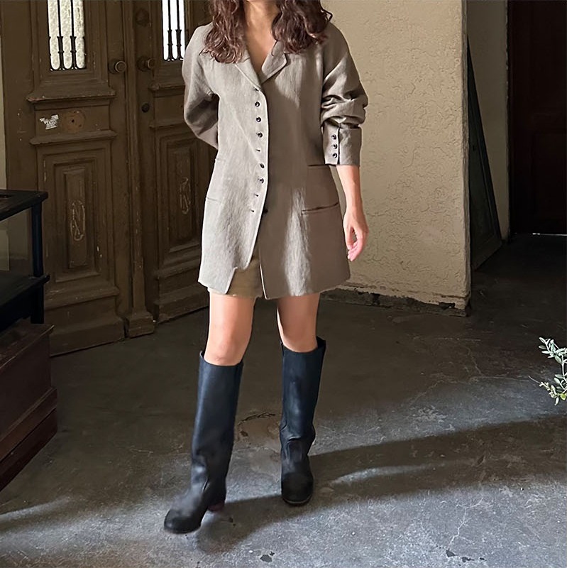 Classic Linen Jacket il set Black