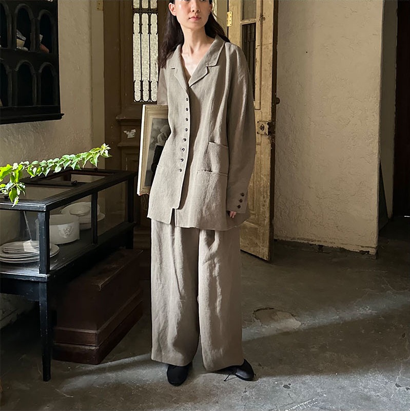 Classic Linen Jacket il set Black