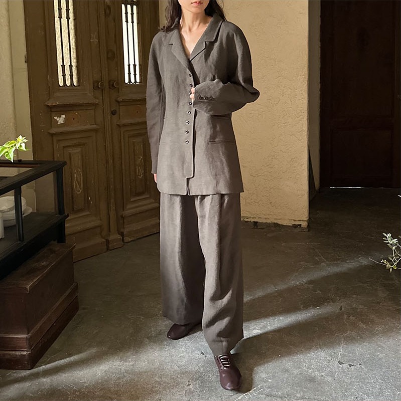 Classic Linen Jacket il set Black