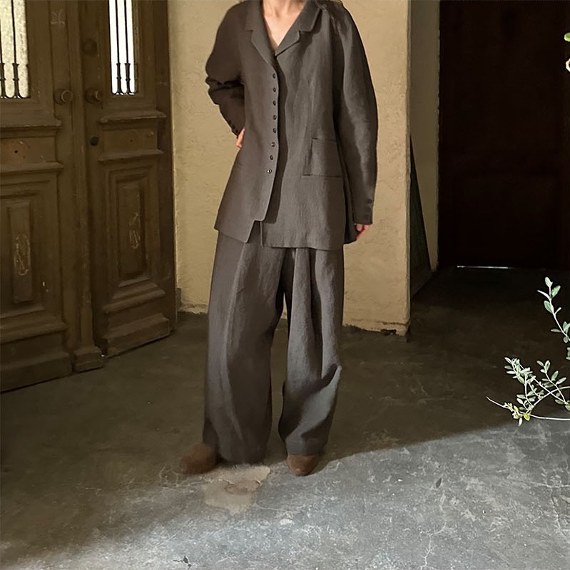 Classic Linen Jacket il set Black