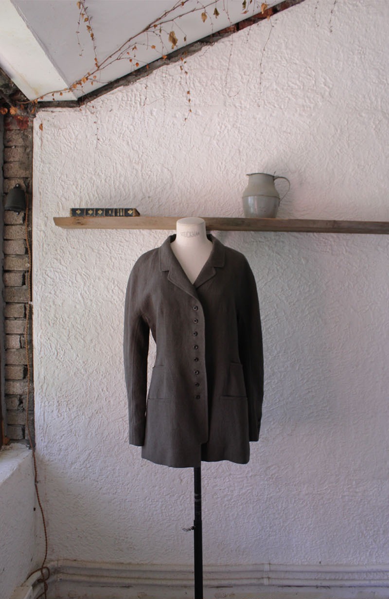 Classic Linen Jacket il set Khaki Brown