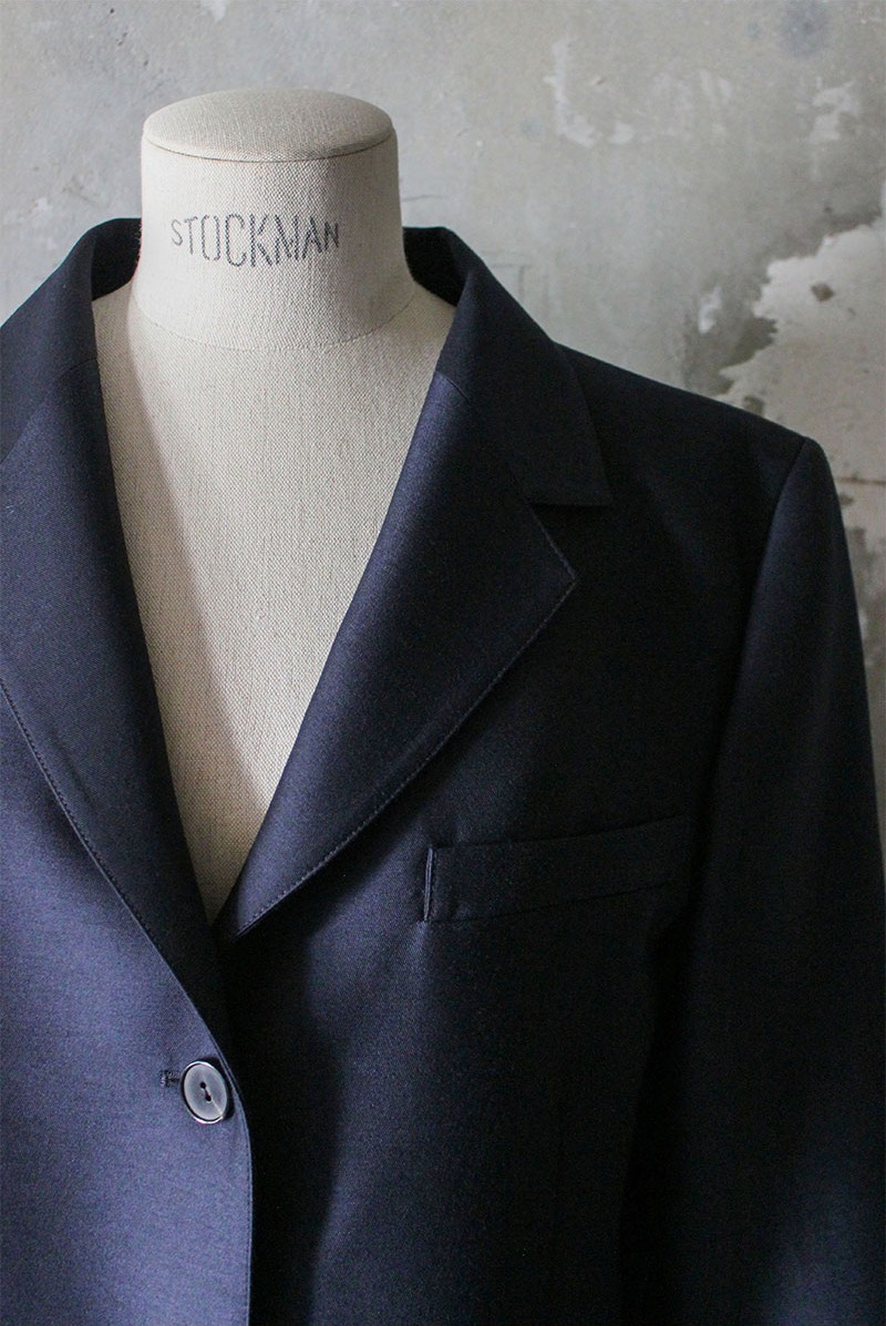 Silk wool navy jacket DARK NAVY