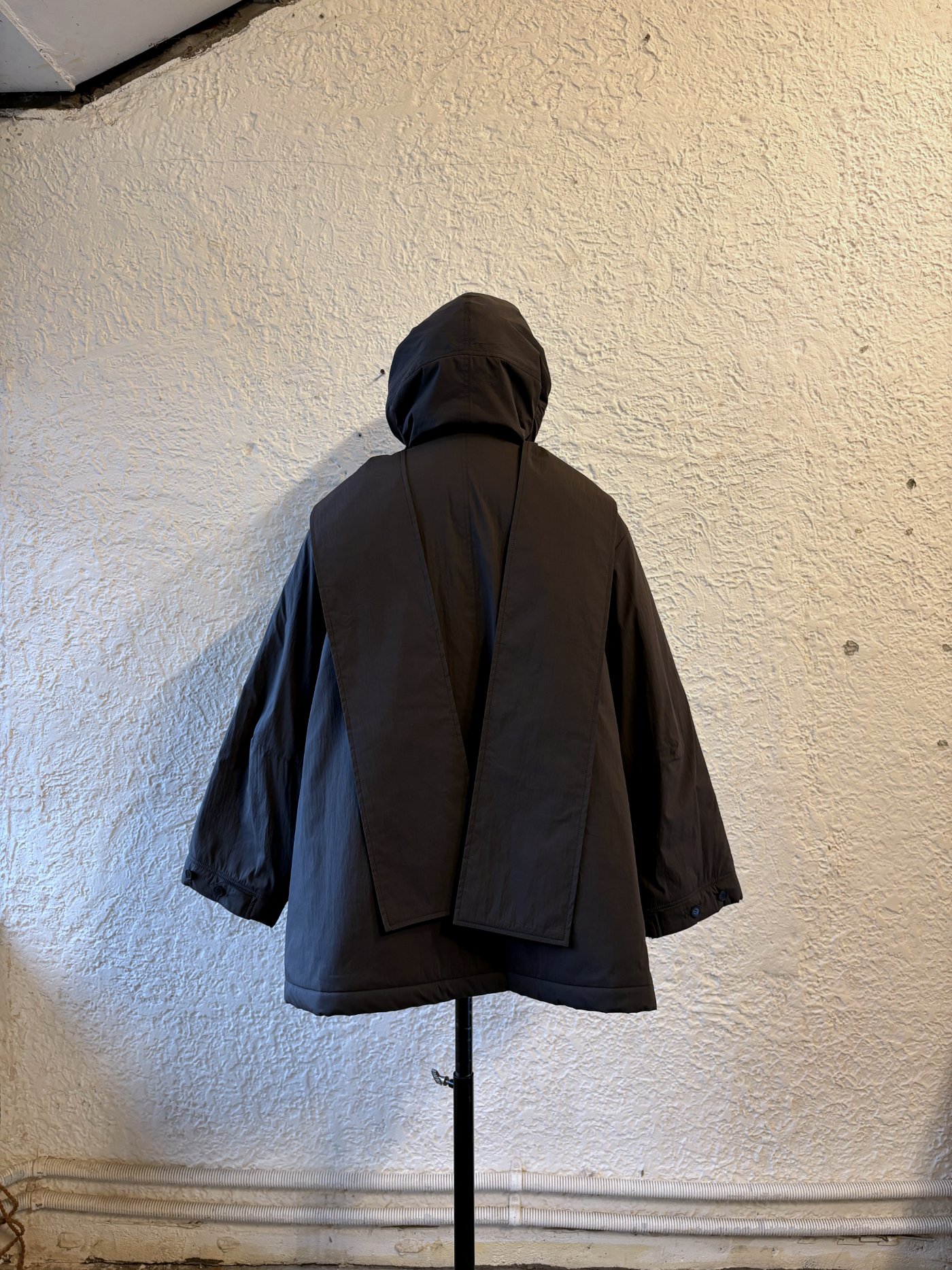 Airy Hoody Half Coat CHARCOAL