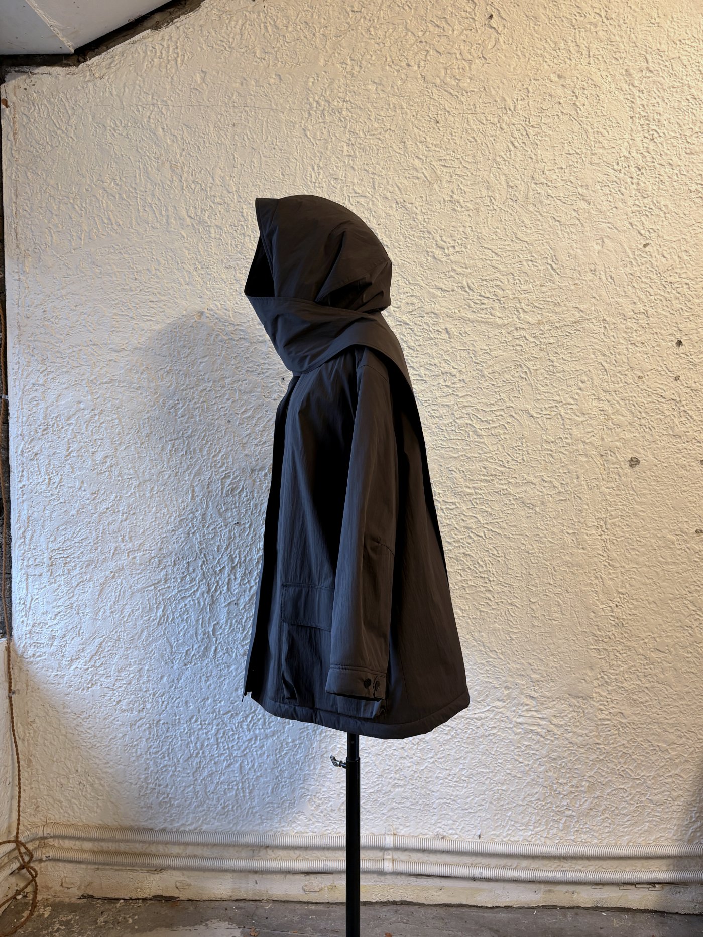 Airy Hoody Half Coat CHARCOAL