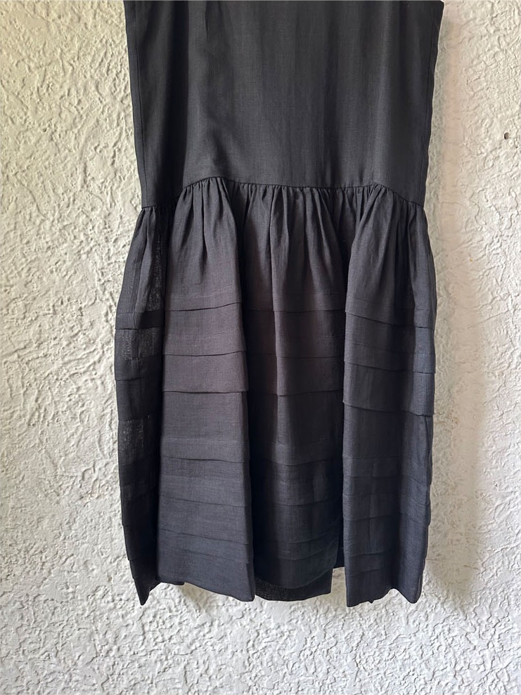 VEIL SLIP DRESS BLACK