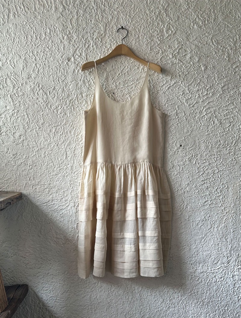 VEIL SLIP DRESS IVORY