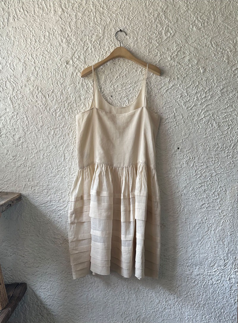 VEIL SLIP DRESS IVORY
