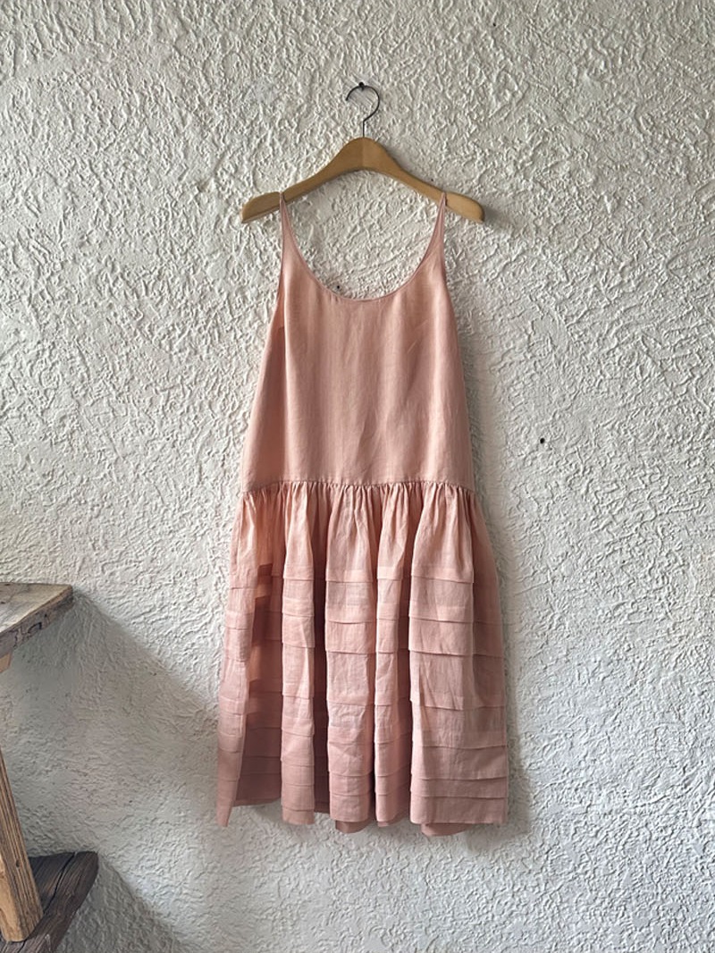 VEIL SLIP DRESS LIGHT PINK