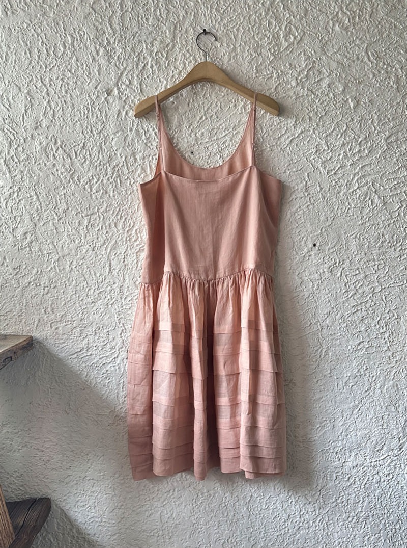 VEIL SLIP DRESS LIGHT PINK