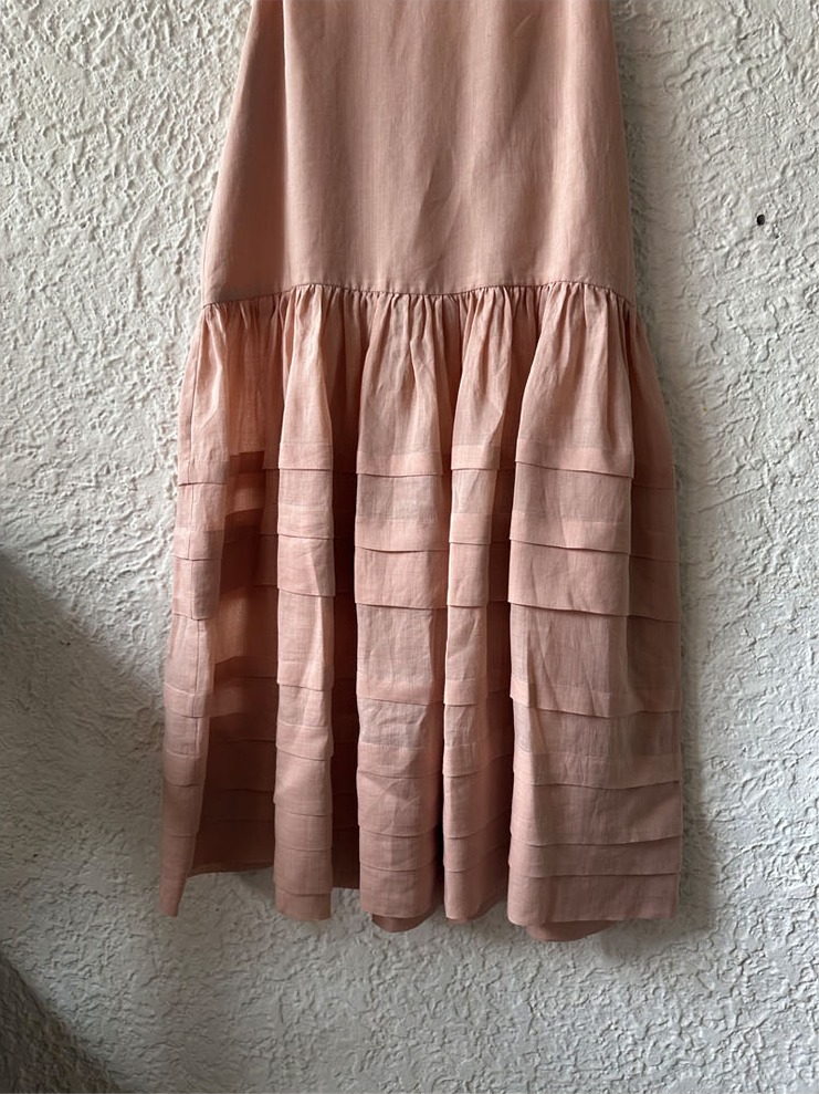 VEIL SLIP DRESS LIGHT PINK