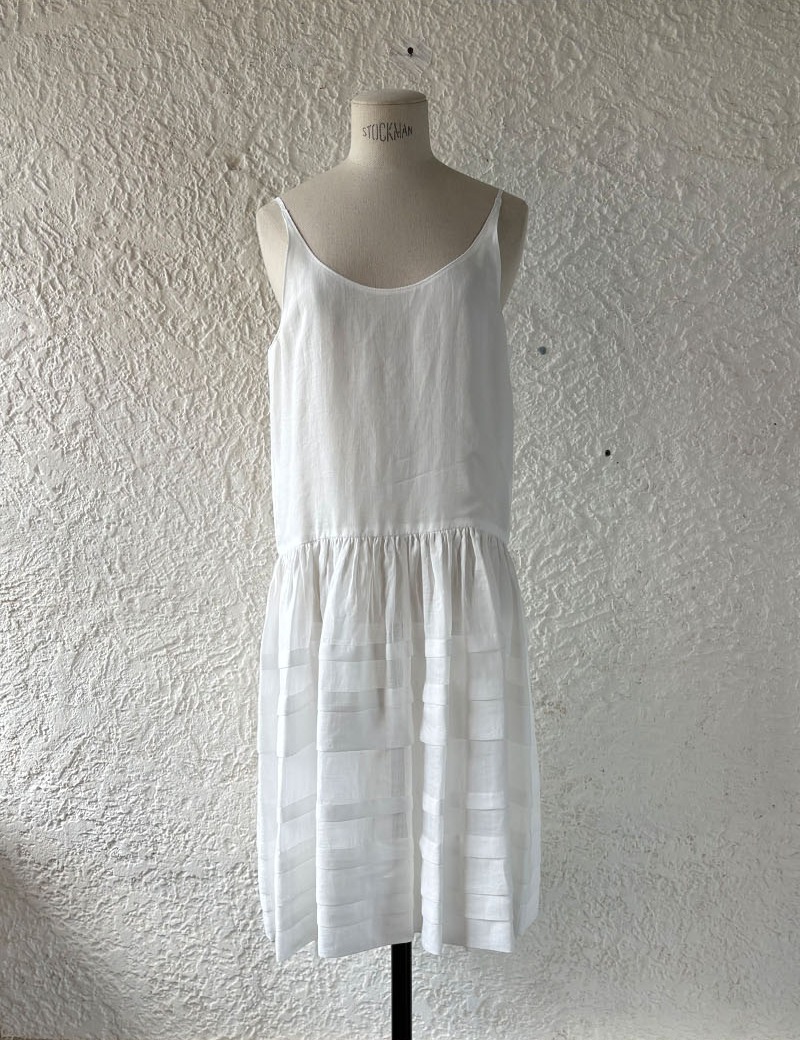 VEIL SLIP DRESS WHITE