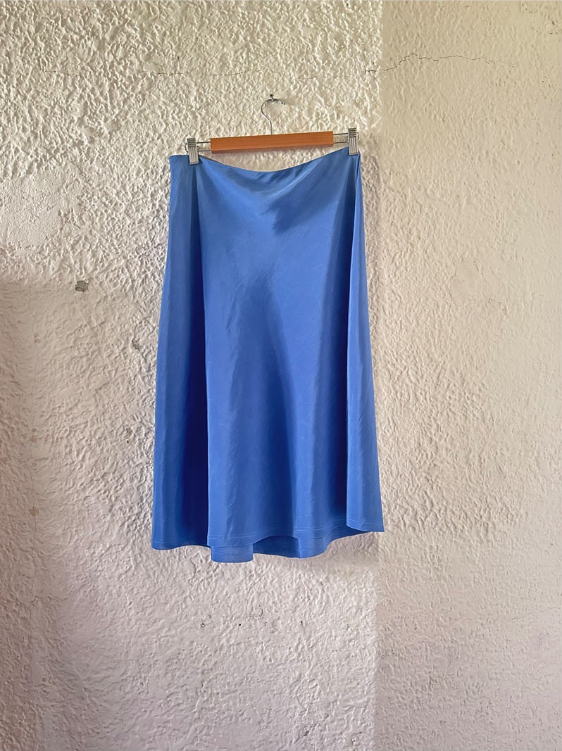 MILKY WAY BIAS SKIRT SEA BLUE