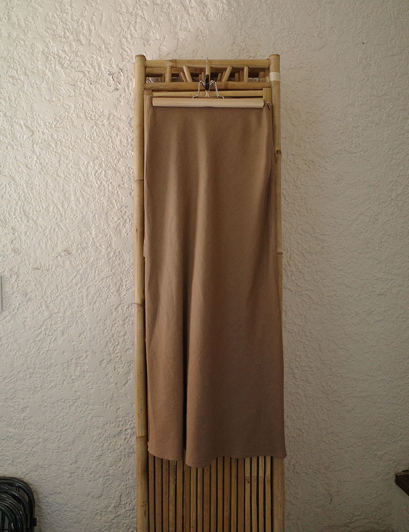CLASSIC LINEN LONG SKIRT MOKA