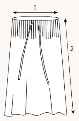RIPPLE SKIRT 사이즈 도식