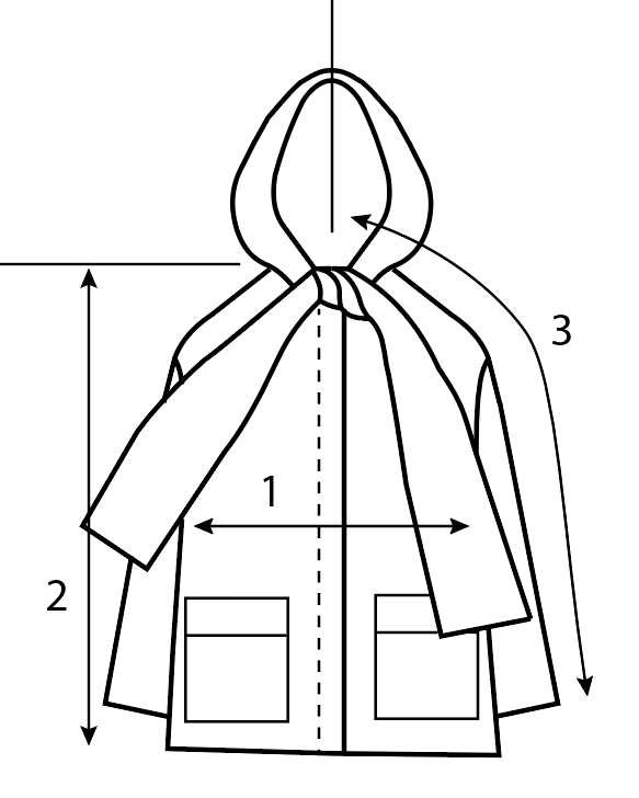 Airy Hoody Half Coat 사이즈 도식